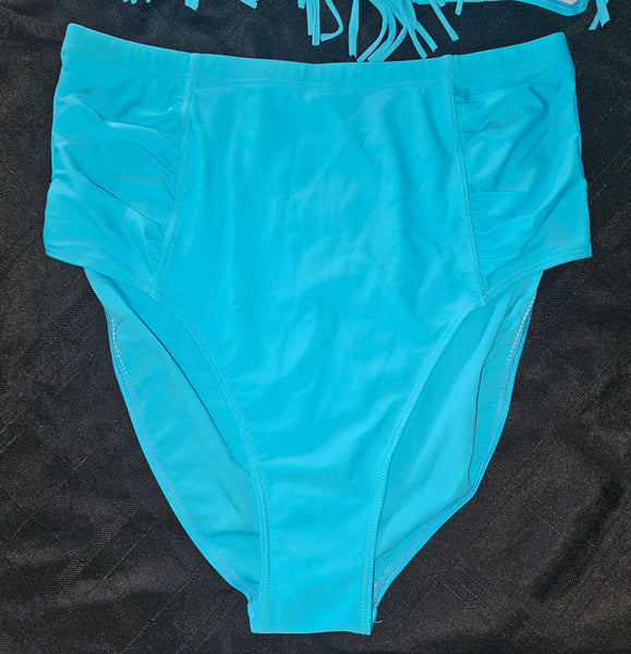 Brand New 3X Aqua 2-Piece Fringe Bikini Bathing Suit