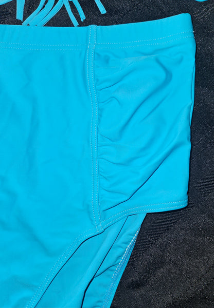 Brand New 3X Aqua 2-Piece Fringe Bikini Bathing Suit