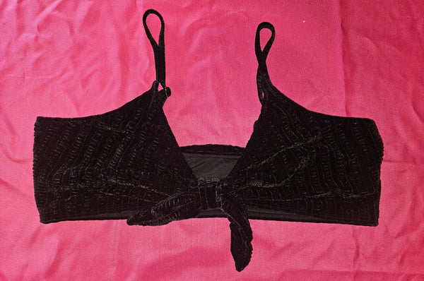 SHEIN 4X Black Velvet 2-Piece Bathing Suit