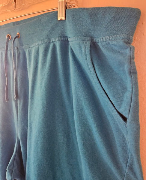 4X JMS Aqua Blue Drawstring Capri Sweatpants