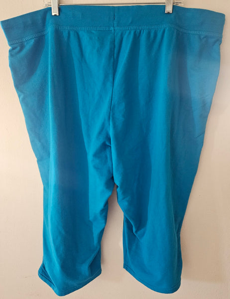 4X JMS Aqua Blue Drawstring Capri Sweatpants