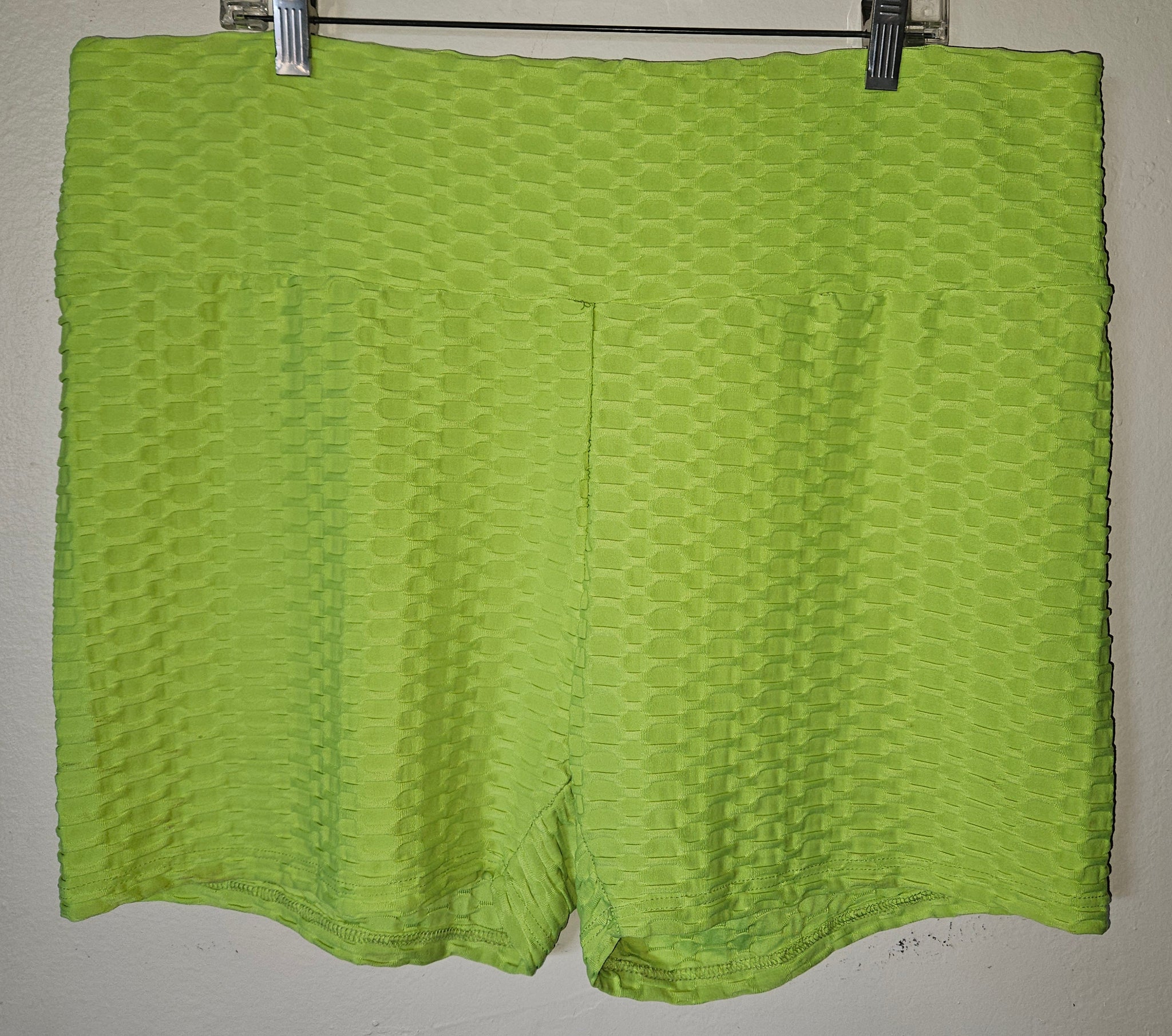 4X SHEIN CURVE Neon Yellow/Green Workout Shorts