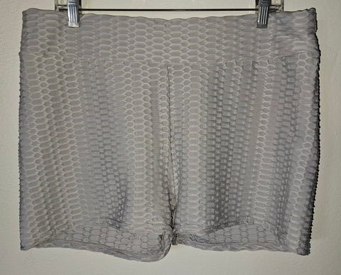 4XL SHEIN Light Gray Pleated Bootie Workout Shorts