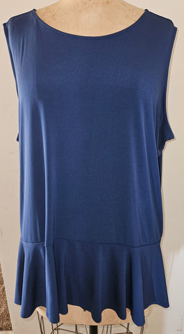 3X LIZ CLAIBORNE Navy Blue Sleeveless Blouse