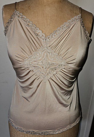 Medium Unbranded Beige Lace Trim Camisole