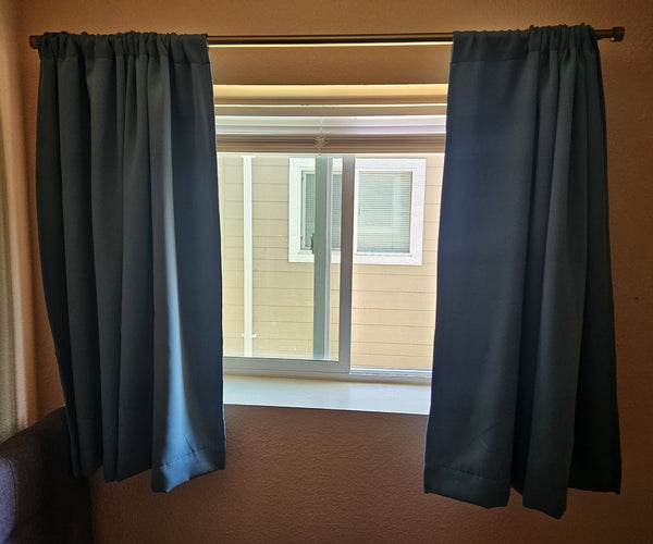 Set of 2 Blackout Curtain Panels ~ Teal Blue