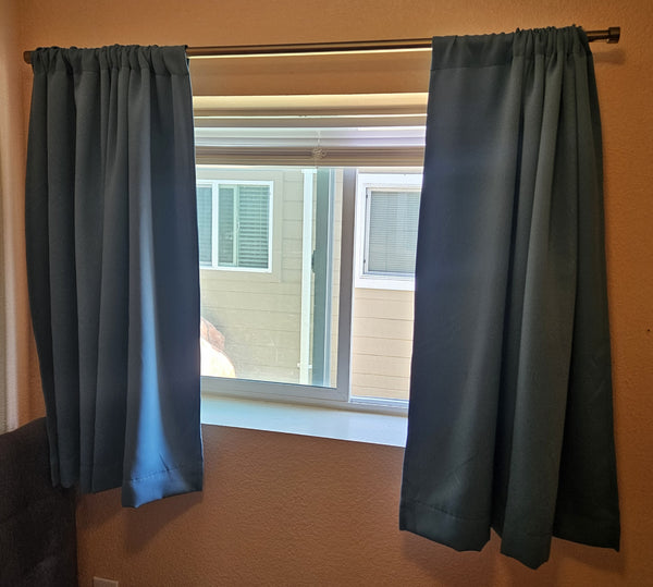 Set of 2 Blackout Curtain Panels ~ Teal Blue