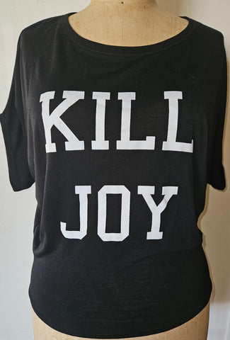 Small KILL BRAND Women's Black "Kill Joy" Oversized Shirt