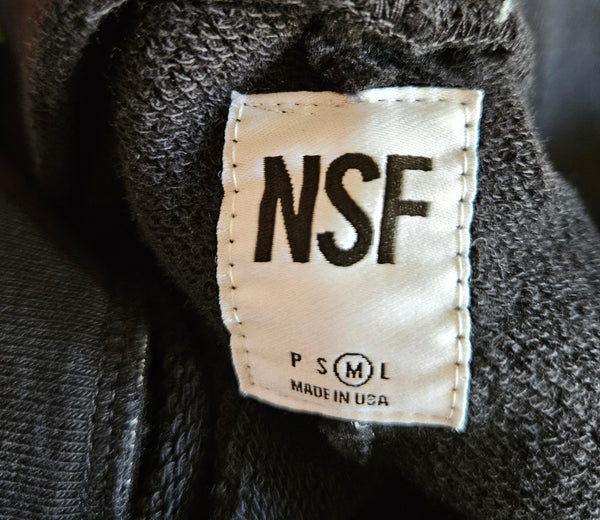 Medium NSF Women's Black Cotton Torn Rip Bottom Mini Skirt