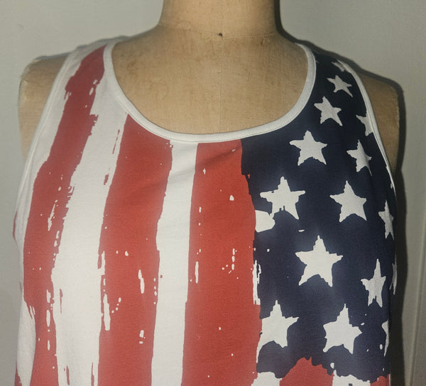 XL PALLIO Brand New Women's Stars & Stripes Flag Patriotic Tank Top