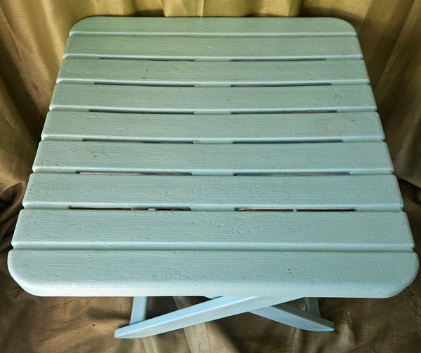 Small Plastic Turquoise Adjustable Table / Plant Stand