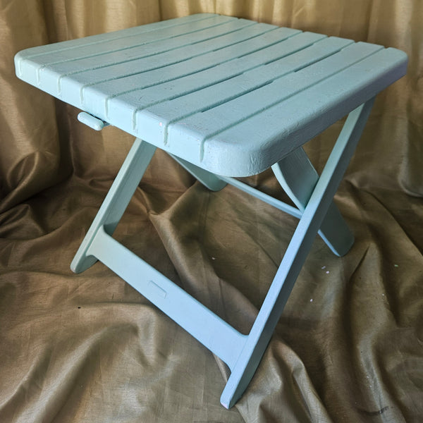 Small Plastic Turquoise Adjustable Table / Plant Stand