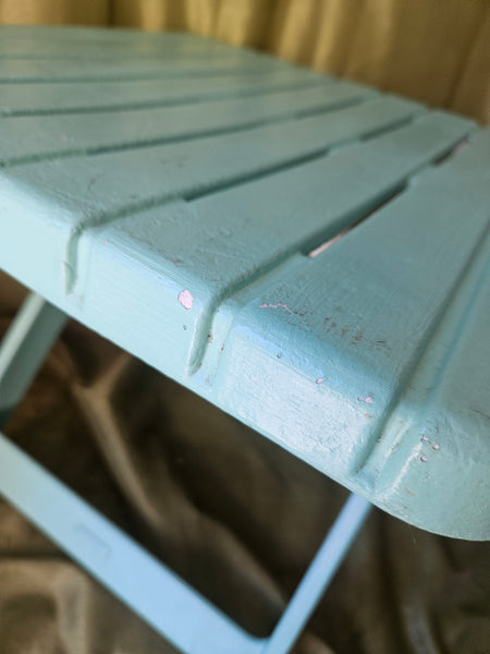 Small Plastic Turquoise Adjustable Table / Plant Stand