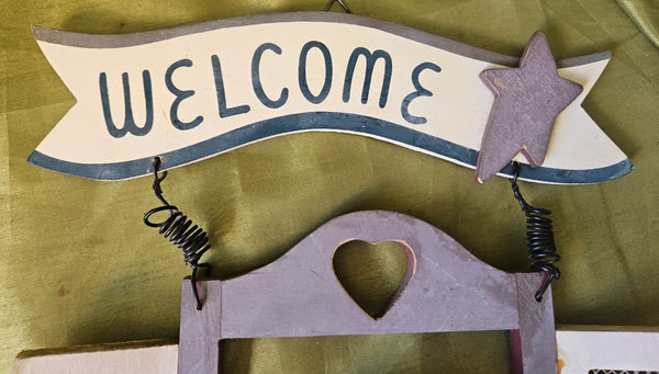 4th of July Independence Day Patriotic Hanging Welcome Sign