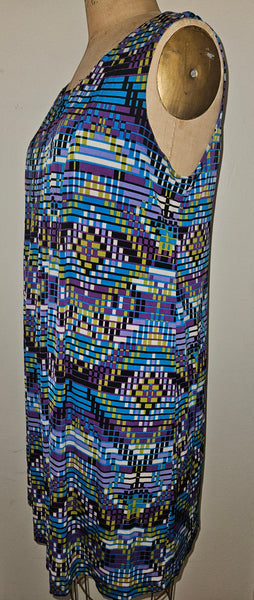 Size 16W RONNIE NICOLE Geo Pattern Sleeveless Dress