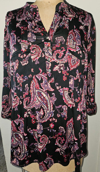 Size 22/24 AVENUE Paisley / Floral Multi-color Blouse