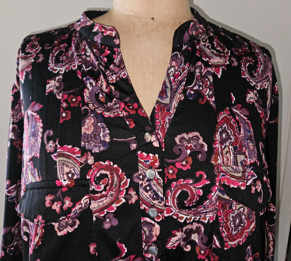 Size 22/24 AVENUE Paisley / Floral Multi-color Blouse