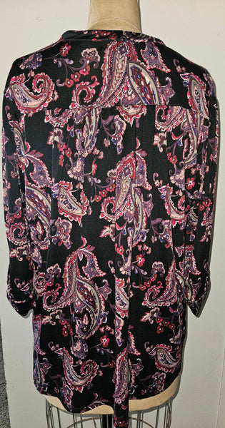 Size 22/24 AVENUE Paisley / Floral Multi-color Blouse