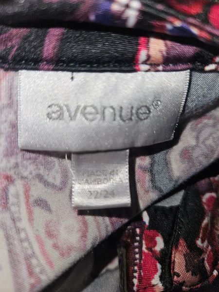 Size 22/24 AVENUE Paisley / Floral Multi-color Blouse