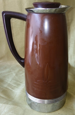 Vintage 1940's LANDERS, FRARY & CLARK Universal Brown Coffee Tea Thermos Carafe