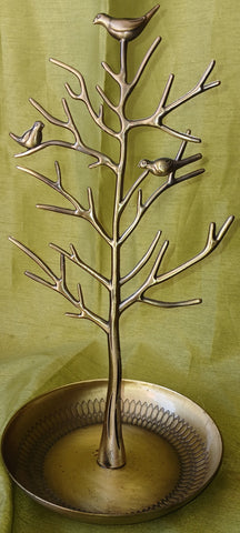 Gold Metal Decorative Bird Jewelry Organizer