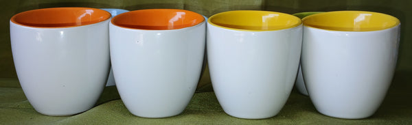 Set Of 8 Pier 1 Imports Colorful Slanted Edge Espresso Tea Sake Cups