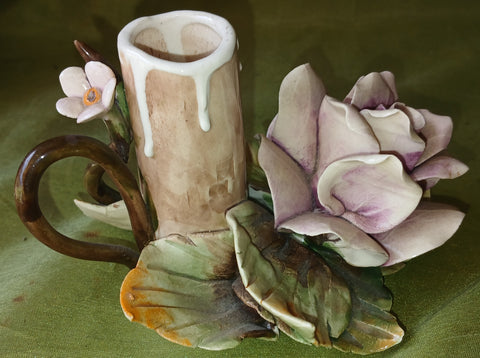 Vintage Ceramic Unique Flower Candle Holder