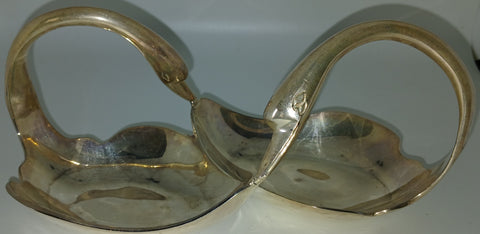 Solid Brass Double Swans Trinket Dish