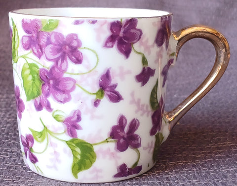 LEFTON Royal Ivy Demitasse Vintage 20th Century Purple Floral Teacup