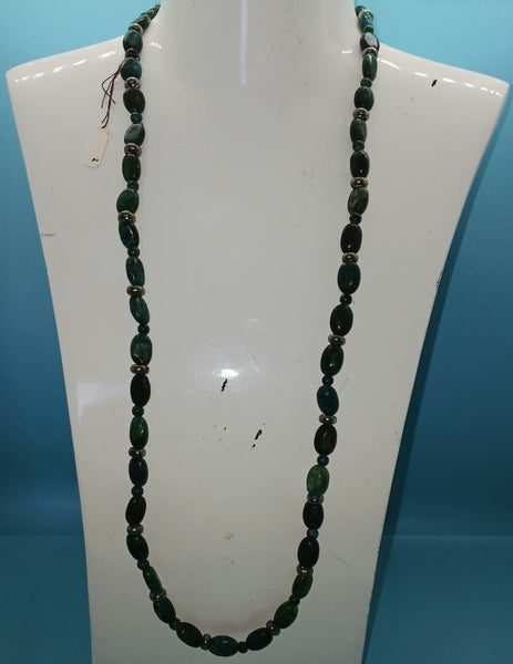 Green And Blue Multicolor Handmade Beaded Necklace