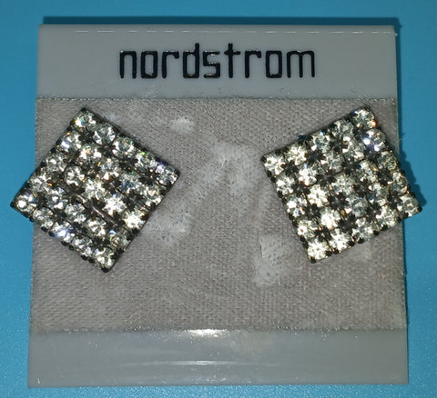 Brand New NORDSTROM Vintage Clip-On Rhinestone Earrings