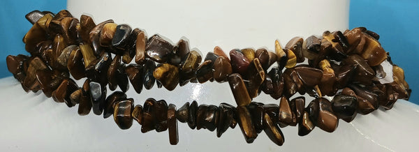 Vintage 53" Brown Tiger Eye Gemstone Necklace