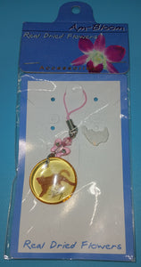 Brand New AM-BLOOM Real Dried Flowers Round Cat Charm