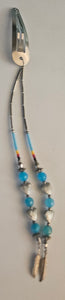 Turquoise & Silver Beaded Hairclip