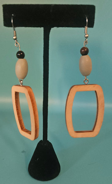 Wood Multi-color Dangling Earrings