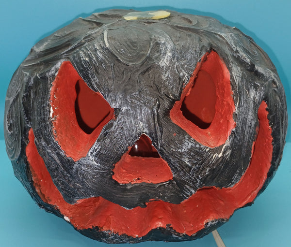 Black & Orange Plastic Light Up LED Pumpkin Halloween Decoration