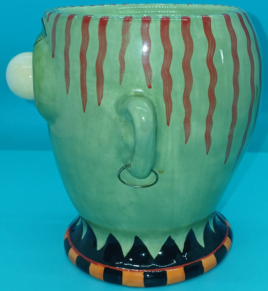 DEPT 56 Vintage Green Googly Eye Ceramic Pillar Candle Holder