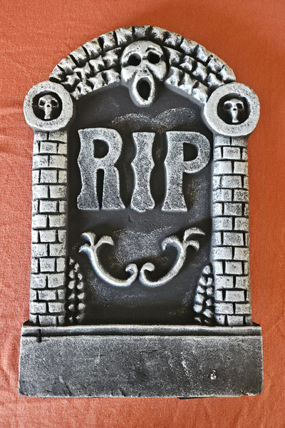 Lot of 5 Foam Halloween Decorative Black & White Tombstones