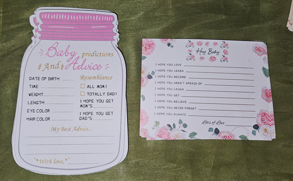 Baby Shower Game, Raffle & Advice Decor Pack