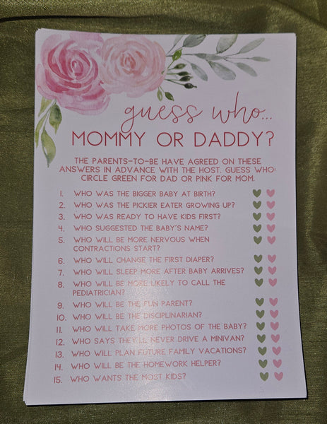 Baby Shower Game, Raffle & Advice Decor Pack