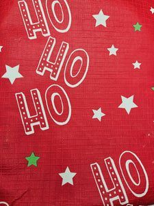 Ho Ho Ho Red Christmas Plastic Tablecloth