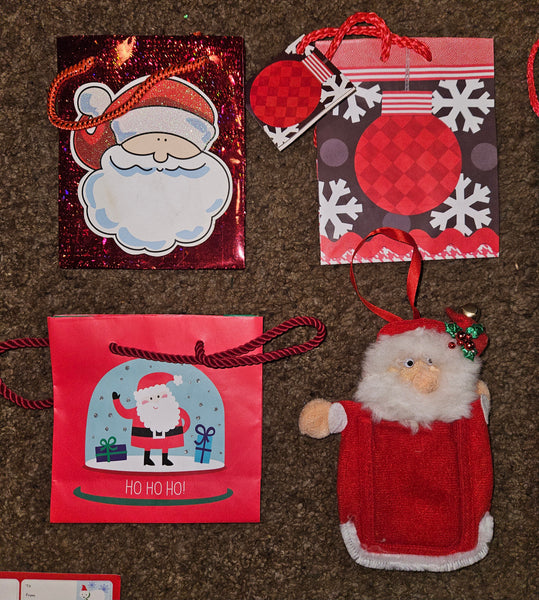 Lot of 10 Misc Wine, Gift Bags & Boxes w/ To From Sticker Sheet