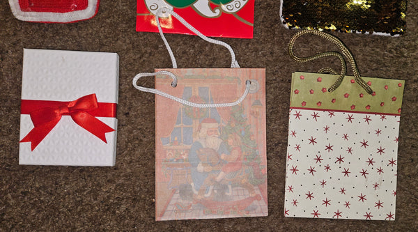 Lot of 10 Misc Wine, Gift Bags & Boxes w/ To From Sticker Sheet