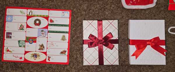 Lot of 10 Misc Wine, Gift Bags & Boxes w/ To From Sticker Sheet