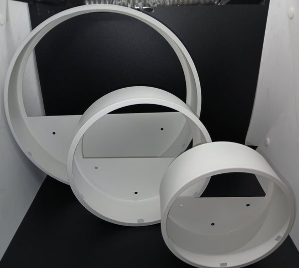 Set of 3 Brand New ECOSIDES White Round Metal & Glass Indoor Wall Succulent Hanging Planters