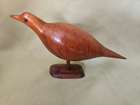 Vintage Mid Century Modern Solid Wood Carved Shore Bird (Bottom Wood Spacing)