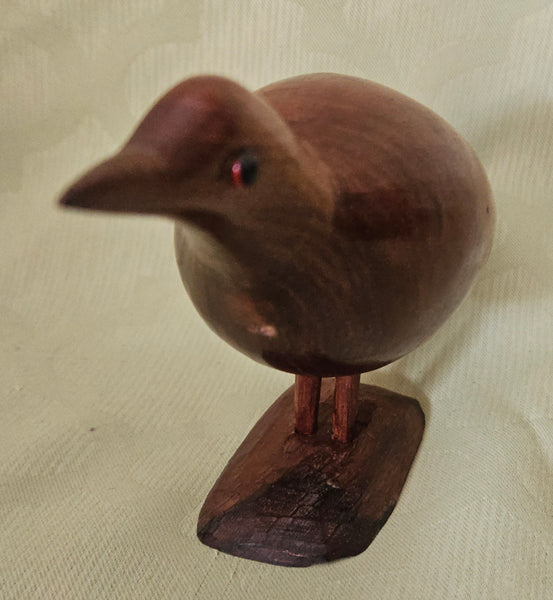 Vintage Mid Century Modern Solid Wood Carved Shore Bird (Bottom Wood Spacing)