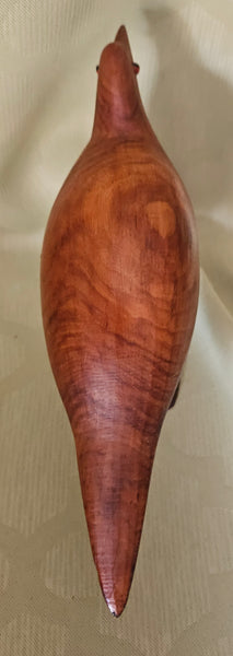 Vintage Mid Century Modern Solid Wood Carved Shore Bird (Bottom Wood Spacing)
