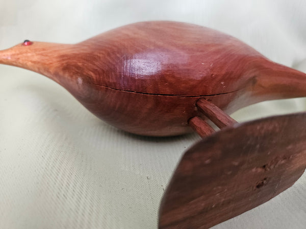 Vintage Mid Century Modern Solid Wood Carved Shore Bird (Bottom Wood Spacing)