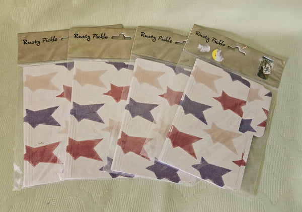Lot of 4 Brand New RUSTY PICKLE Freedom Stars Scrapbooking Mini File Folder